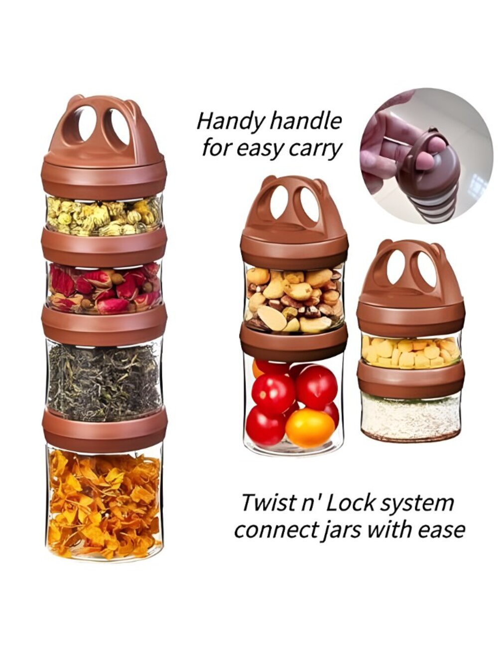 Portable Stackable Food Storage Containers for Snacks Formula Powder - Picture 6 of 6